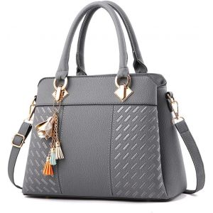 SJZG-Women Purses Satchel Handbags Ladies Designer Top Handle Tote Bag Pu Leather Bag - Neuf