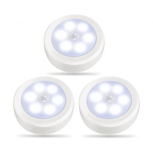 Lot De 3 Veilleuses Led &Agrave; D&eacute;tecteur De Mouvement, Fonctionnant Sur Piles, Pour Usage Int&eacute;rieur - Neuf