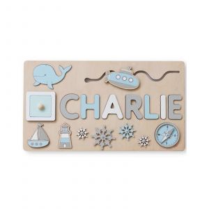 Puzzle en bois pour bébé, jeu de société pour enfants de 2, 3 et 4 ans, jeu éducatif précoce, jouet d'apprentissage-bleu fumée - Neuf