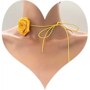 Kal-Tour De Cou Rose Boho Tour De Cou Floral Tour De Cou Fleur Rose Mariage Mariage Demoiselles D'honneur Main Fleur Rose Collier Velours Bijoux Pour Femmes Adolescentes Filles - Neuf