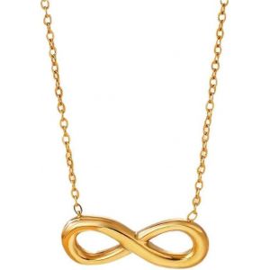 Trahoo-Collier Infini Femme Acier Inoxydable Plaqué Or Élégant Collier Ras De Cou Cadeau Pour Femmes - Neuf