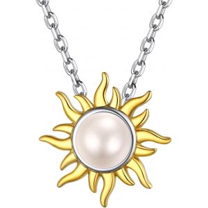 Pendentif Argent 925 Perle De Culture Pour Femme Collier Avec Cha&icirc;ne R&eacute;gable 40+5cm Bijoux Vintage Pour Mariage F&ecirc;te Des M&egrave;res - Neuf