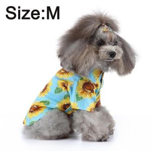 T-Shirt D'&eacute;t&eacute; Tropical Vibes Pour Animaux De Compagnie - T-Shirt Hawa&iuml;en Pour Chiens De Petite Et Moyenne Race - Neuf