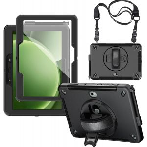 Tianyi-Coque Robuste Pour Galaxy Tab Active 5 Pro/Tab Active 4 Pro (10,1"") 2025/2022, Étui De Protection Antichoc Avec Protection D'écran, Support Rotatif, Dragonne, Bandoulière Et Porte-Stylo - Noir - Neuf