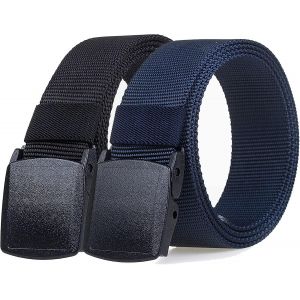 Cauc-Ceintures Homme Femme, Tactique Militaire Ceinture Web Boucle En Plastique Ceinture En Toile Nylon Simple Casual R&eacute;glable Sangles L&eacute;ger Anti-Allergie Ceinture Edc - Neuf