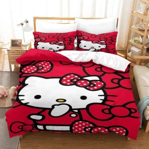 Hello Kitty Housse De Couette, Impression D Pink Motif Parure De Lit Avec &iquest;&iquest;Clair Et D'oreiller Housses De Couettes Microfibre Pour Garcon Enfant Fille - Neuf