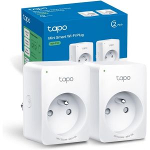 Ulteronixshop-Prise Connect&eacute;e WiFi, Prise Intelligente compatible avec Alexa et Google Home, 10A Type E, Contr&ocirc;ler le radiateur, la cafeti&egrave;re, la lampe &agrave; distance, aucun hub requis, Tapo P100(FR) 2 P - Neuf