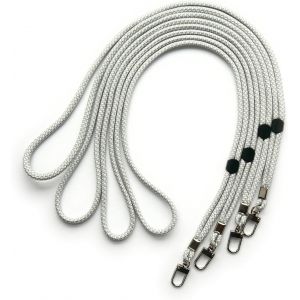 Kal-® Lot De 4 Lanières Longues Réglables Avec Mousqueton - Blanc/Gris - Neuf