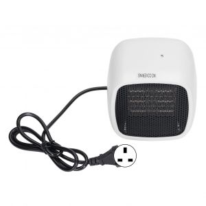 HJLIAN Chauffage electrique portable de bureau en ceramique PTC, chauffage rapide, petit format, pour la maison, la chambre a coucher, le bureau, prise britannique 220 V, blanc - Neuf
