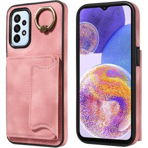 Kal-Coque Pour Samsung Galaxy A23 5g / A23 4g, Ultra Mince Tpu Anti-Chute Et Antichoc Protection Housse Cover, Avec Support De Bague Et Fente Pour Carte Silicone Etui Case (Rose) - Neuf