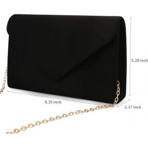 TZF-Sac de soirée pour femme - Sac à main pour fête de mariage, cocktail, bal de fin d'année, sac à bandoulière en daim synthétique avec chaîne amovible - Neuf