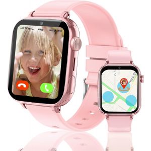 4G Montre Connect&eacute;e Enfant, Montre Gps Enfant Tracker Avec Appel Vid&eacute;o Sim Chat Vocal Sos R&eacute;veil Jeux Mode Scolaire &Eacute;tanche Ip68, Montre Telephone Enfantcadeau Pour Filles Et Gar&ccedil;ons - Neuf