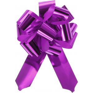 KAL-Noeud Cadeau 10Pcs 10 Cm Noeud Cadeau G&eacute;ant Pour Emballage Cadeau, Grand Noeud Ruban Pour Paniers De Voiture De Mariage, No&euml;l, Violet - Neuf