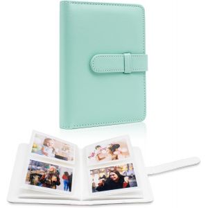MAA-64 pochettes d'album photo pour film de 6 x 9 cm u2013 Mini petits albums pour appareil photo instantané Fujifilm Instax Mini, pour images Polaroid Hi-Print, porte-cartes photo Kpop (Menthe) - Neuf