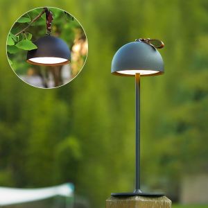 Lampe De Table Led À Intensité Variable, Rechargeable Sans Fil Avec Usb-C, Blanc Chaud 3000k, Hauteur Réglable En Métal, Pour Chevet, Bureau, Restaurant, Extérieur, Or - Neuf