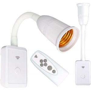 Prise E27 Avec T&eacute;l&eacute;commande:Douille Avec Interrupteur R&eacute;glable &Agrave; 360&deg;,Lampe Murale &Agrave; Col De Cygne Flexible,Led Pour Chambre &Agrave; Coucher,Bureau,Cuisine - Neuf