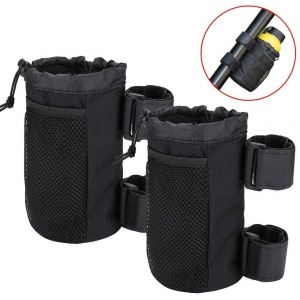 Pack De Vélo Porte-Gobelet, Barre Transversale/Barre Droite Bouteille De Montage, Anti-Dérapant Et De La Chaleur Porte Bouteille Isotherme Pour Le Vtt, Scooter, E-Vélo, En Fauteuil Roulant (Noir) - Neuf