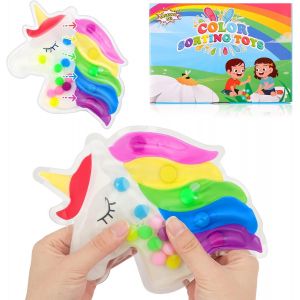 KAL-Jouet Sensoriel Anti Stress Pour Enfants, Jouets Sensoriels De Tri Des Couleurs, Jouets Éducatifs De Correspondance Des Couleurs, Pour Les Enfants D'Âge Préscolaire - Licorne - Neuf