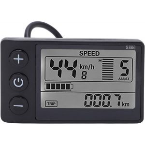 Subzonal-Panneau D'affichage Lcd De V&eacute;lo &Eacute;lectrique, 24v 36v 48v S866 Ordinateur De V&eacute;lo Compteur De Vitesse &Eacute;cran Affichage Lcd Panneau De Commande Avec 5 Pin Prise &Eacute;tanche - Neuf
