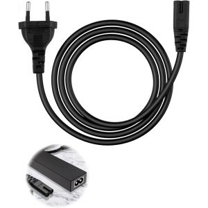1.8M Câble d'alimentation C7 Console de Jeu 2 Pin EU Plug Portable 8 Fiche Bipolaire Cord pour Imprimante Laptop HP Envy PS5 PS4 PS3 Xbox Série DVD PC Monitor TV Noir - Neuf