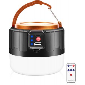 Lanterne De Camping Led Rechargeable (Noire) 6 X 9 X 11 Cm, Lampe De Camping Portable Avec Télécommande Pour Tentes, Lampe De Tente Étanche Pour Randonnée, Camping, Pêche, Chasse - Neuf
