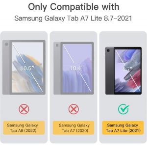 Coque Pour Samsung Galaxy Tab A7 Lite 8,7 Pouces 2021 (Sm-T227/T225/T220), Pas Pour Galaxy Tab A7, Fine Translucide Arri&egrave;re Trifold Folio Support Protecteur Tablette Housse &Eacute;tui (Rouge) - Neuf