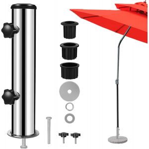 Ulteronixshop-Pied De Parasol, Tube De Parasol Socle De Parasol Ext&eacute;rieur Pour M&acirc;t De Parasol De &Oslash; 3,2cm/3,8 Cm/4,8 Cm Jardin Terrasse Piscine, Argent - Neuf