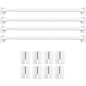 CHENG--4 Pièce Barres de Vitrage Extensible Tringle Rideau Sans Percage Réglable Tringle a Rideau pour Fenetre Pvc pour de Tringle à Rideau Adhésive (4PCS-60-105CM) - Neuf