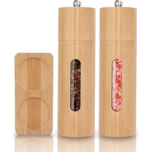 Tianyi-Moulin A Poivre Et Sel Manuel En Bois, Moulin À Épices Avec Broyeur En Céramique Réglable, Salière Et Poivrière Cuisine | Moulin À Poivre | Moulin A Sel - Également Comme Moulin À Piment - Neuf
