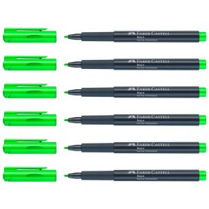 Faber-Castell Lot De 6 Marqueurs Neon Fluo 1,5mm Couleur Vert Karma Chameleon - Neuf