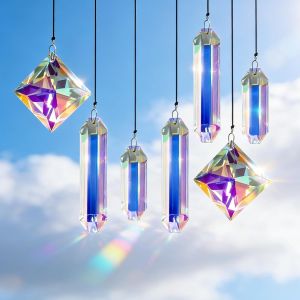 MEVRONISSHOP-Lot de 7 Attrape-Soleil en Cristal pour Fen&ecirc;tres,Attrape-Soleil en Verre K9,Attrape-Soleil Arc-en-Ciel,Pendentif Kristal pour la Maison,pour D&eacute;coration de Fen&ecirc;tre,Artisanat - Neuf