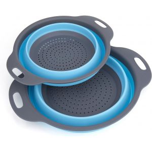 Eryi-Passoire Pliable Silicone, Pliable Passoire Pliante Cuisine Fruit Basket Panier De Filtre Collapsible Colander Set Pour La Cuisine Usage Domestique (Bleu) - Neuf