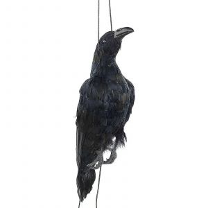 Réaliste Pendaison Corbeau Mort Leurre Grandeur Nature Corbeau À Plumes Extra Noir - Neuf
