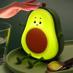 Veilleuse Avocat - En Forme De Poire - Led Chaude Et Blanche - Avec 3 Modes D'&eacute;clairage - Intensit&eacute; Variable - Tactile - Pour Chambre D'enfant - Id&eacute;ale Comme Veilleuse Ou D&eacute;coration - Neuf