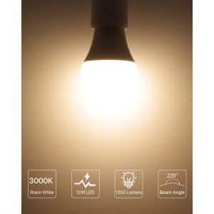 Ampoule Led A60 12w Équivalent Ampoule Incandescente De 100w, Ampoule B22 Led Blanc Chaud 3000k, Ampoule A Baïonnette 1200lm Non-Dimmable Pour L¿Éclairage Domestique, 6 Pièces - Neuf