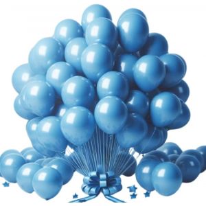 SJZG-Lot De 50 Ballons Bleus De 25,4 Cm Avec Ruban De 10 M Pour D&eacute;coration D'Anniversaire, Mariage, Fian&ccedil;ailles, F&ecirc;te Pr&eacute;natale - Neuf
