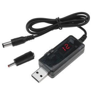 TLP-C&acirc;ble USB vers DC Booster avec affichage LED DC 5 V vers DC 9 V/12 V C&acirc;ble convertisseur Step Up 0,8 m C&acirc;ble de routeur avec prise DC 3,5 x 1,35 mm pour bloc d'alimentation - Neuf