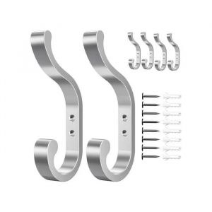 Pat&egrave;res murales - Lot de 6 - M&eacute;tal argent&eacute; - 16 kg par crochet - Rev&ecirc;tement anticorrosion - Neuf