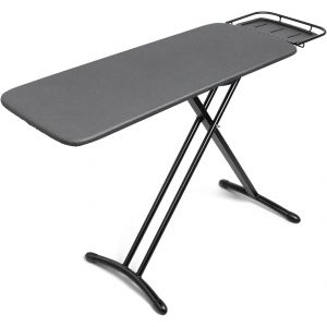 MEVRONISSHOP-Planche &agrave; repasser extra large, planche &agrave; repasser de luxe pour fer &agrave; repasser g&eacute;n&eacute;rateur de vapeur, planche &agrave; repasser robuste avec hauteur r&eacute;glable, pieds robustes, noir, 117 x 46 cm - Neuf