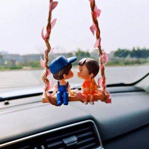 Balançoire corde rouge-Anime voiture mignon couple balançoire intérieur romantique couple rétroviseur balançoire pendule pendentif envoyer un cadeau - Neuf