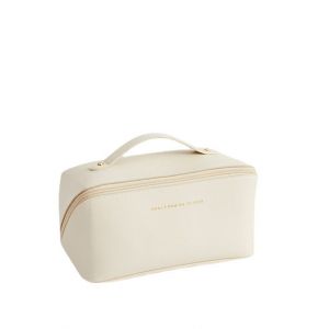 Trousse de toilette pour femme (blanche), trousse de maquillage grande capacité, trousse de maquillage imperméable en PU, trousse de maquillage de voyage, pour hommes et femmes - Neuf