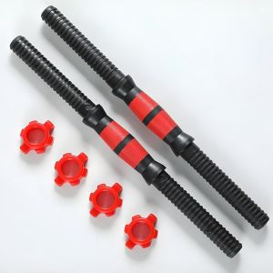 Lbgwp60-2 Pièces Barre D'haltères Courte, Barres Dhaltères Poignée Avec 4 Colliers, Poignée Antidérapant, Pour Haltères De Gym Entraînement De Musculation Formation - Neuf