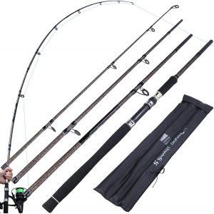 Carp Fishing Rod, Super Hard Carbon Fiber Fishing Rod, 4/5 Sections, Portable Fishing Rod With Eva Handle Comfortable For Saltwater Or Freshwater - Neuf