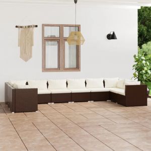Prolenta Premium - Salon De Jardin 10 Pcs Avec Coussins R&eacute;sine Tress&eacute;e Marron - Neuf