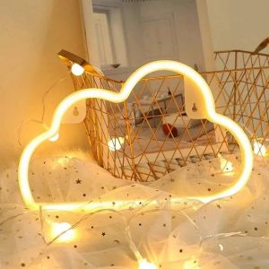 Lampe Au N&eacute;on Led Veilleuse Pour Chambre Usb Chargeur Lampe D&eacute;corative Suspendue Pour Pour Enfants Chambre F&ecirc;te Danniversaire D&eacute;cor De Mariage (Nuages Blanc) - Neuf
