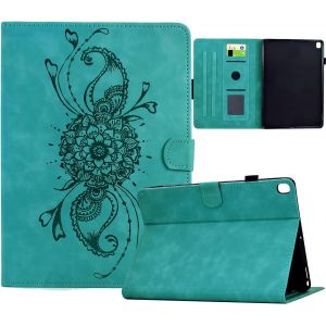 Kal-Coque Pour Samsung Galaxy Tab A 10.1 Pouces 2019 (Sm-T510/T515), Support Multi-Angle Pu Cuir &Eacute;tui Housse De Protection Souple En Tpu Avec Porte-Cartes (Aqua) - Neuf