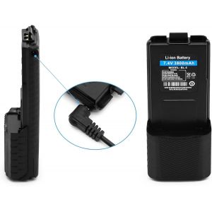 3800mAh 7,4V Batterie de Rechange Compatible avec Radio UV-5R UV-5R+ RD-5R DM-5R BF-F8HP Talkie Walkie Li-ION Akku Pile Grande Capacit&eacute; + Chargeur USB BL-5 - Neuf