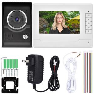 Interphone avec ecran HD 7 pouces, etanche a la pluie, camera infrarouge, deverrouillage a distance, sonnette (prise americaine) - Neuf