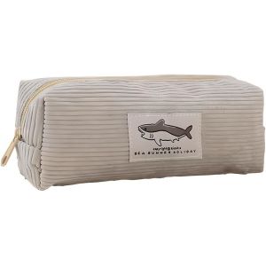 1 PCS Trousse Scolaire,Trousse Crayon,Trousse À Crayons en Velours Côtelé pour Fille, Sac De Maquillage en Velours Côtelé, Mignon Sac De Rangement Portable,Trousse Scolaire Fille(Gris Clair) - Neuf