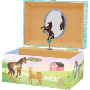 Eryi-Boîte À Bijoux Musicale Cheval Pour Filles - Boîte À Musique Cheval Pour Enfants Avec Miroir, Cadeaux D'anniversaire Cheval Pour Petites Filles, 15,2 X 11,8 X 8,9 Cm - 3-10 Ans - Neuf
